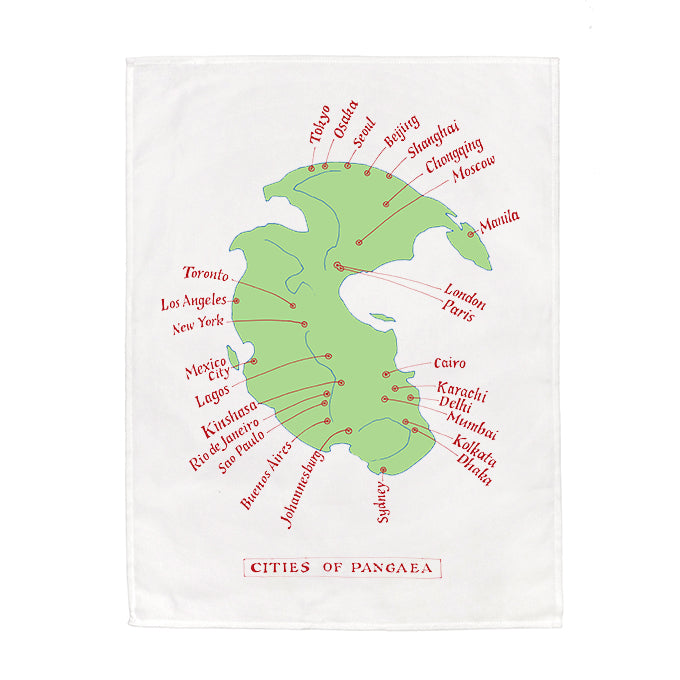 Cities of Pangaea Tea Towel