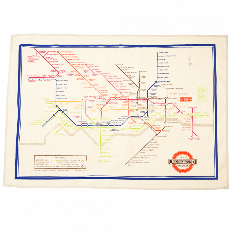 Vintage London Underground Tea Towel