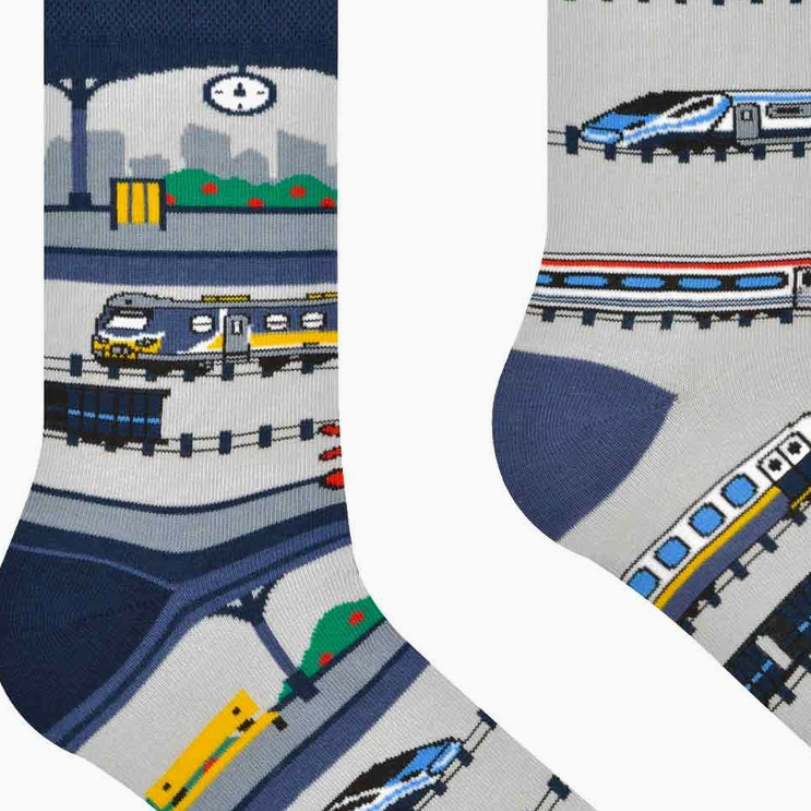 Trains Mismatched Socks