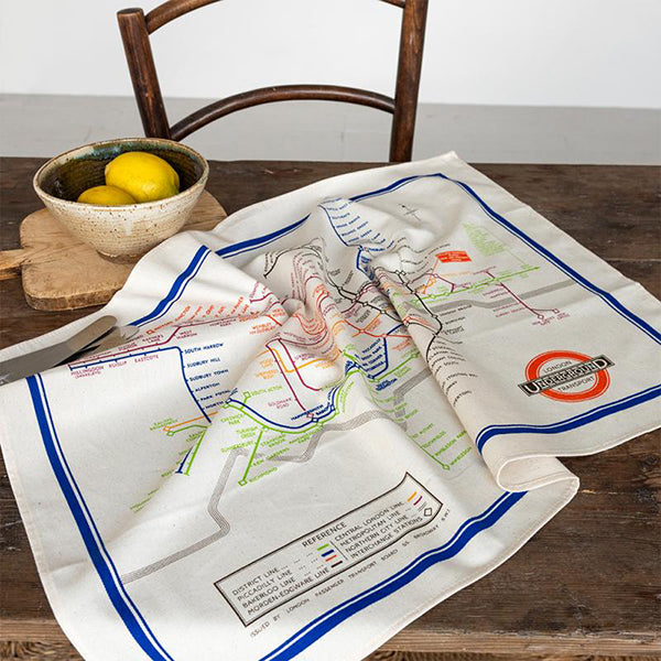 Vintage London Underground Map Tea Towel