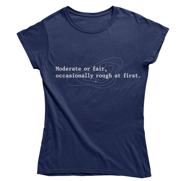 The Shipping Forecast: Moderate or fair, occasionally rough at first Women's Fitted T-shirt Navy
