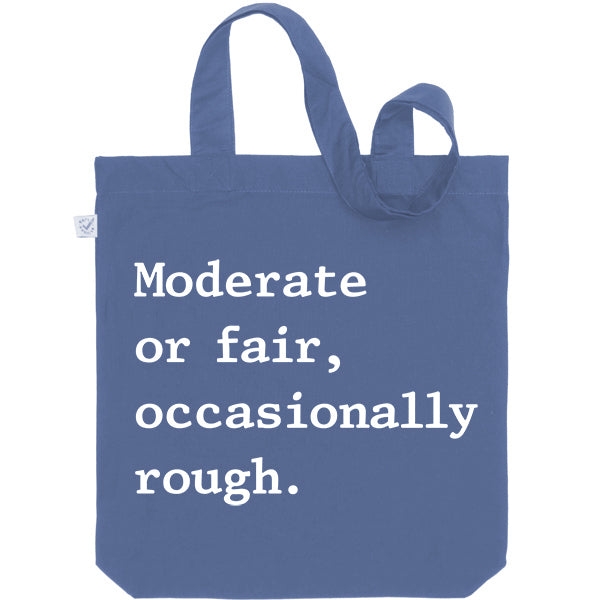 The Shipping Forecast: Moderate or fair, occasionally rough Light Blue Tote Bag