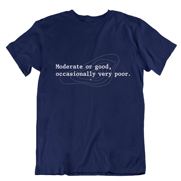 The Shipping Forecast: Moderate or good, occasionally very poor T-shirt Navy