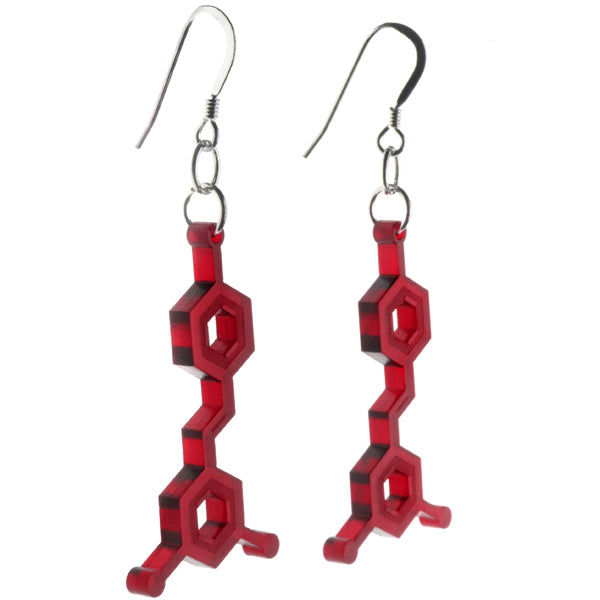 Red Wine Molecule Earrings