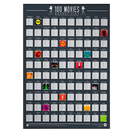 100 Movies Scratch Off Bucket List Poster