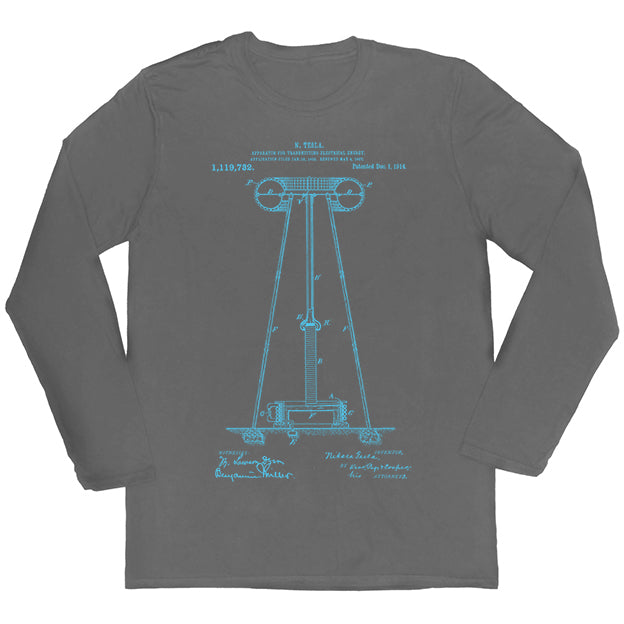 Tesla's Coil Patent Long-sleeved Unisex T-shirt