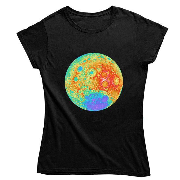 Topographical Moon Map Women's T-shirt