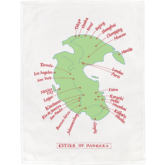 Cities of Pangaea Tea Towel