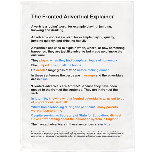 The Fronted Adverbial Explainer Tea Towel