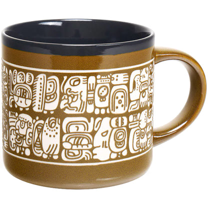 Mayan Script Hand-Carved Mug