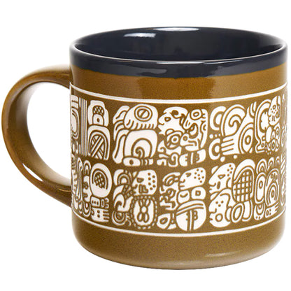 Mayan Script Hand-Carved Mug