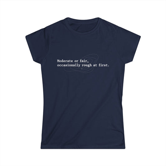 The Shipping Forecast: Moderate or fair, occasionally rough at first Women's Fitted T-shirt