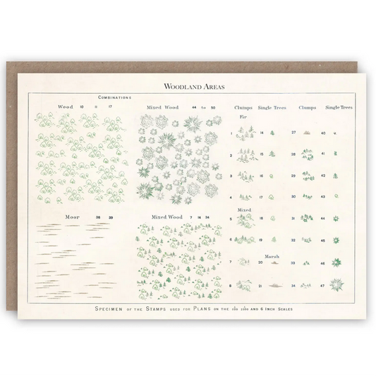 Woodland Areas Map Symbols Card