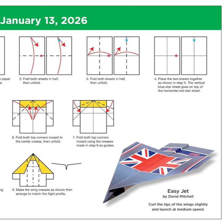 Paper Airplanes 2026 Fold-A-Day Calendar