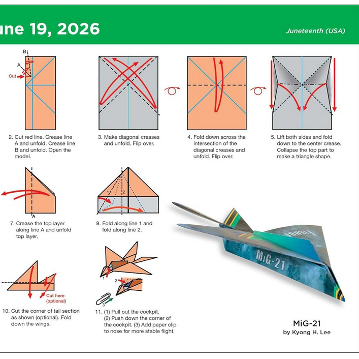 Paper Airplanes 2026 Fold-A-Day Calendar