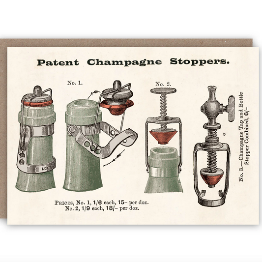 Patent Champagne Stoppers Card