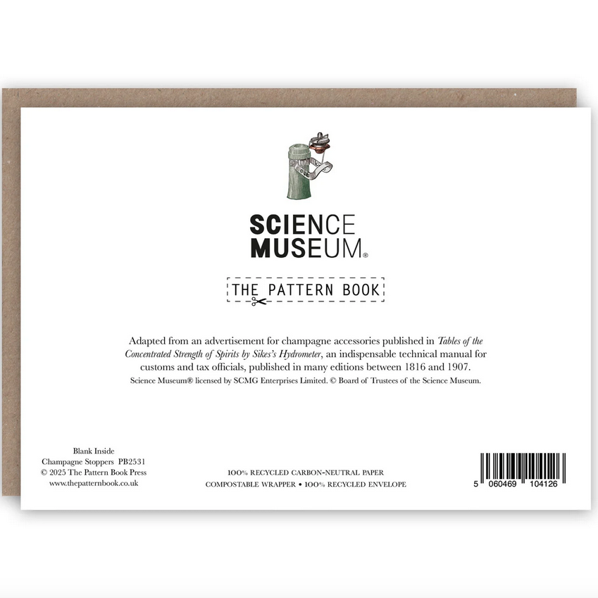 Patent Champagne Stoppers Card