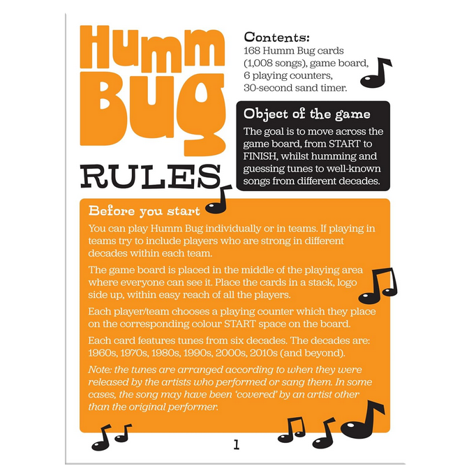 Humm Bug Hum-the-Hit Game