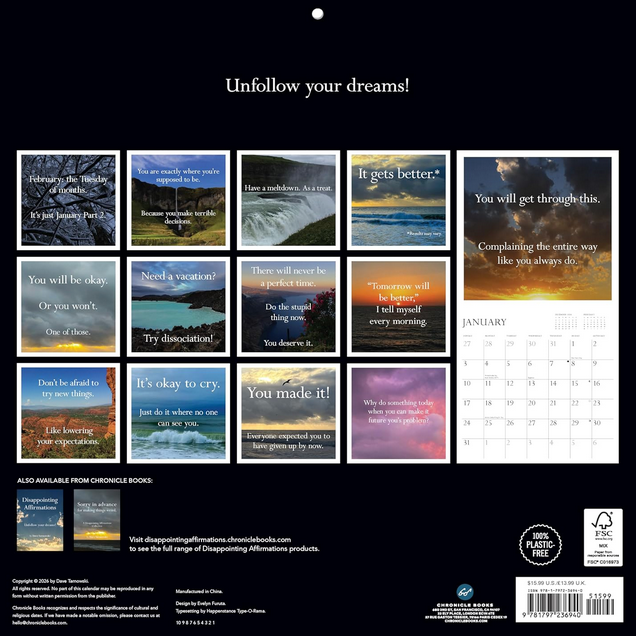 Disappointing Affirmations Wall Calendar 2027