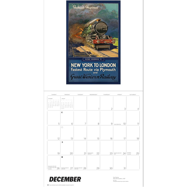 England by Rail 2027 Wall Calendar