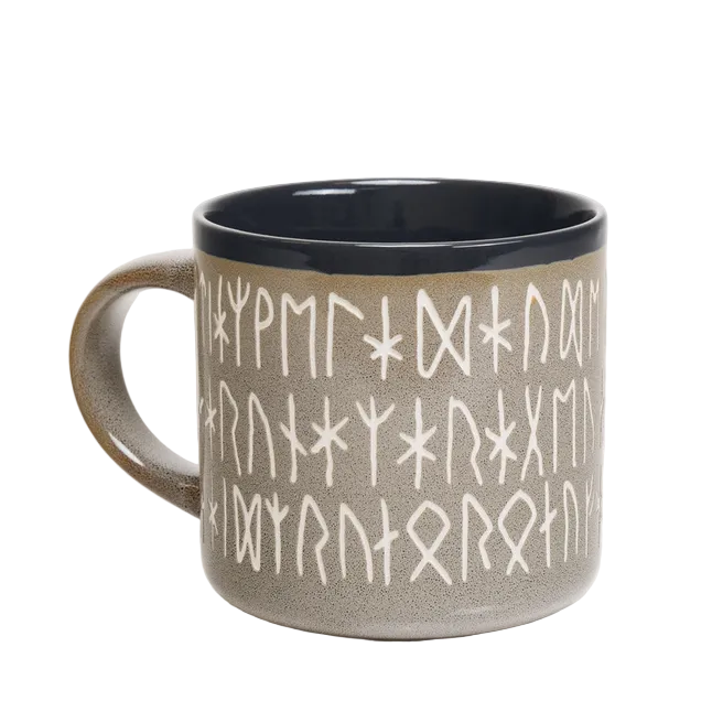 Norse Runes Hand-Carved Mug