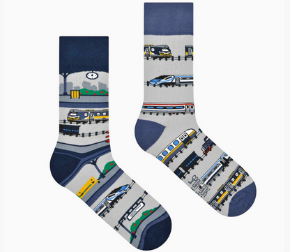 Trains Mismatched Socks
