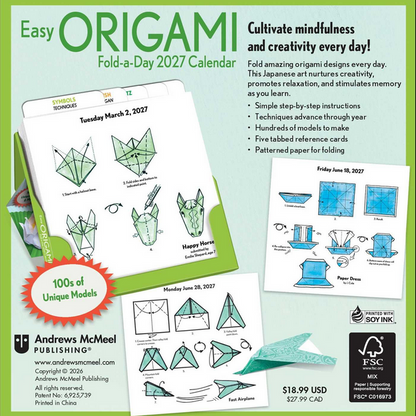 Easy Origami 2027 Fold-A-Day Calendar