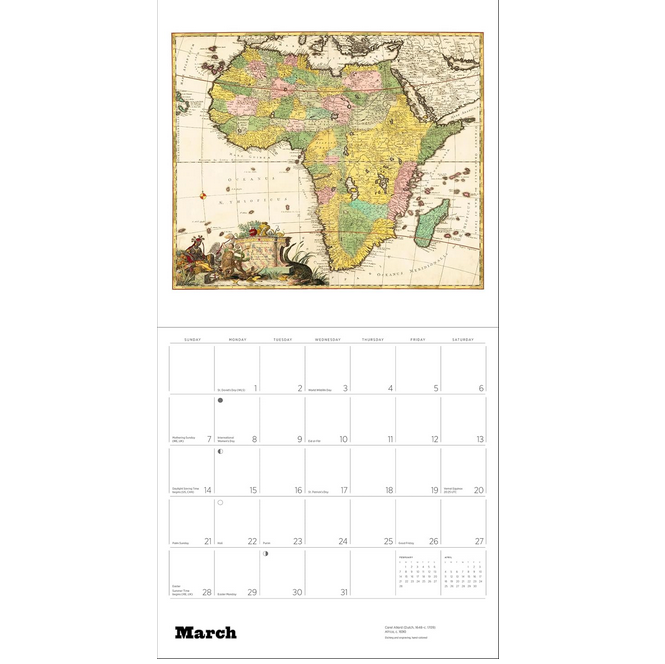 Antique Maps Wall Calendar 2027