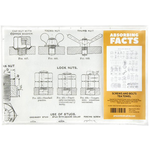 Screws and Bolts Tea Towel