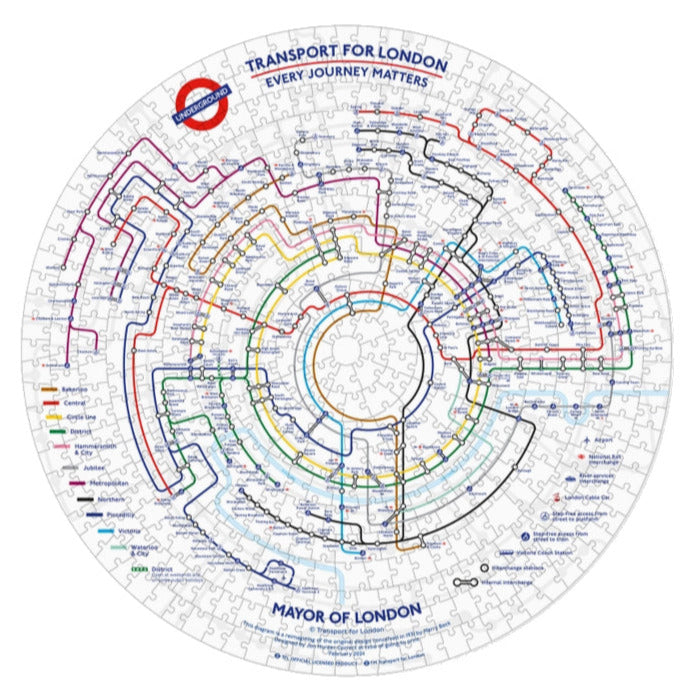 TfL London Underground Map 500-Piece Circular Puzzle