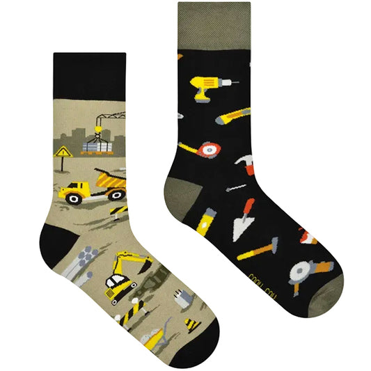 Construction Worker Mismatched Socks