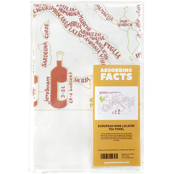 Europe Wine Locator Tea Towel
