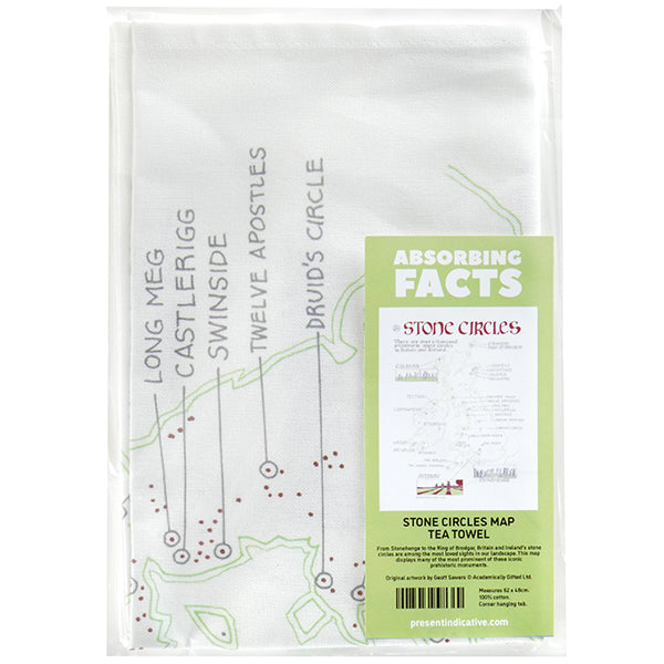 Stone Circles Map Tea Towel