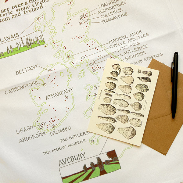 Stone Circles Map Tea Towel