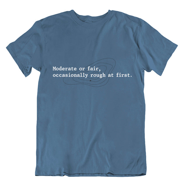 The Shipping Forecast: Moderate or fair, occasionally rough at first T-shirt Indigo
