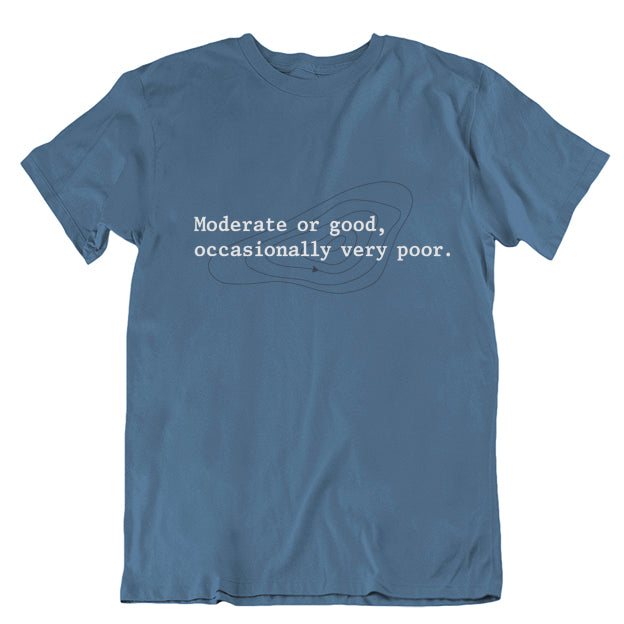 The Shipping Forecast: Moderate or good, occasionally very poor T-shirt Indigo