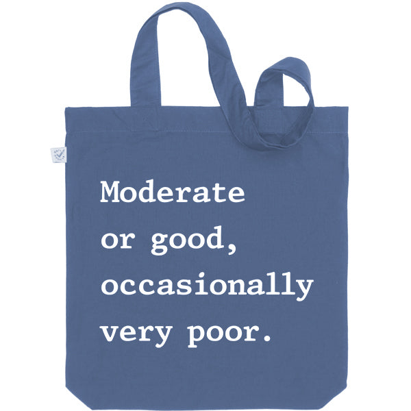 The Shipping Forecast: Moderate or good, occasionally very poor Light Blue Tote Bag