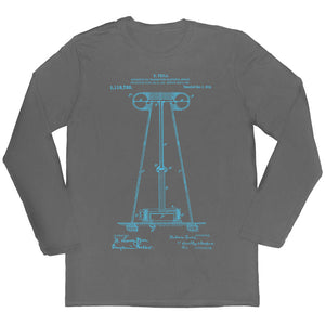 Tesla's Coil Patent Long-sleeved Unisex T-shirt
