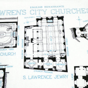 Wren's City Churches Tea Towel