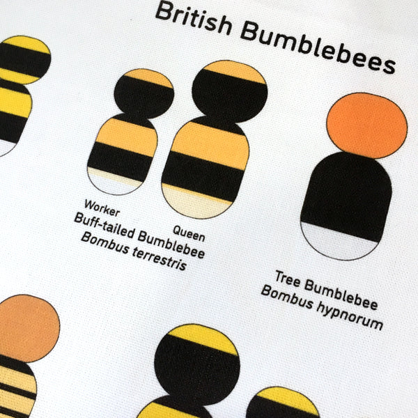 British Bumblebees Tea Towel