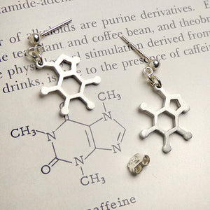 Caffeine Molecule Stud Earrings
