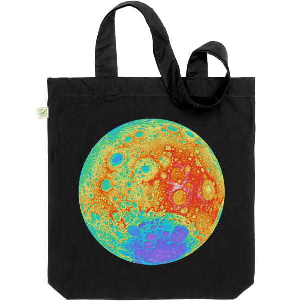 Topographical Moon Map Tote Bag