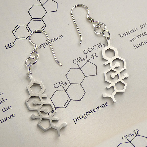 Progesterone Molecule Earrings