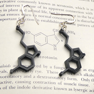 Serotonin Molecule Earrings