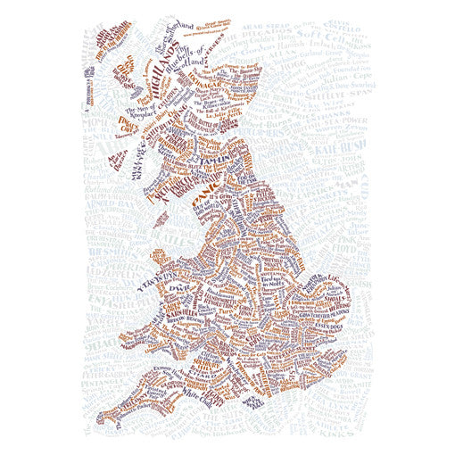 Song Map of Great Britain Poster