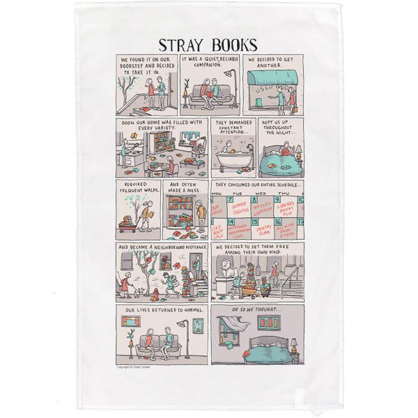 Stray Books - Grant Snider Tea Towel