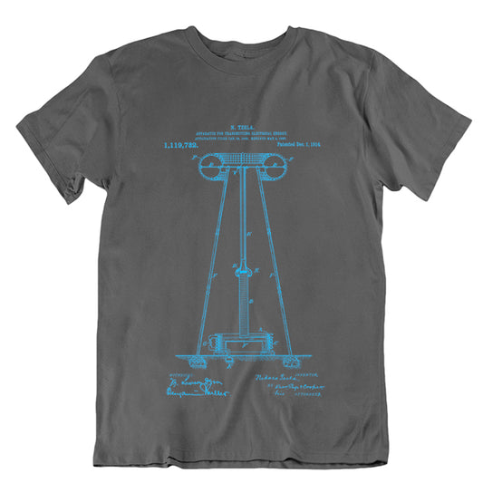 Tesla's Coil Patent Unisex T-shirt (SAMPLE LARGE ONLY)